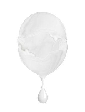 Süt veya damla ile krem sıçramalarına oval küre yaptı