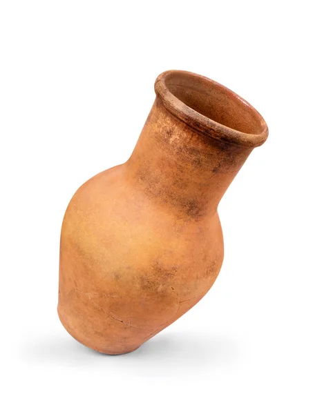 Handmade clay jug isolated on white background — Stock Photo, Image