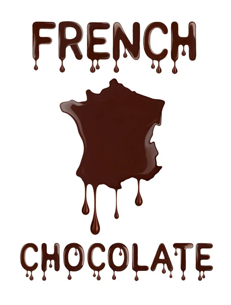 Chocolate francés. Esquema conceptual de Francia hecho con chocolate . — Foto de Stock