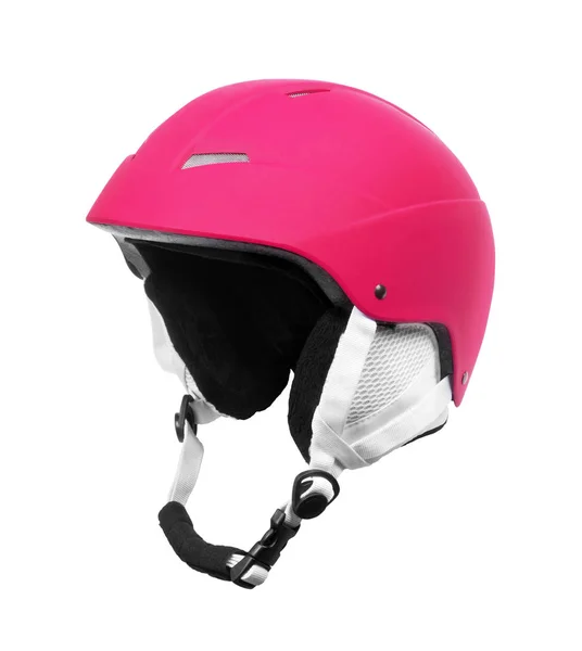 白い背景で隔離保護スキー ヘルメット — ストック写真
