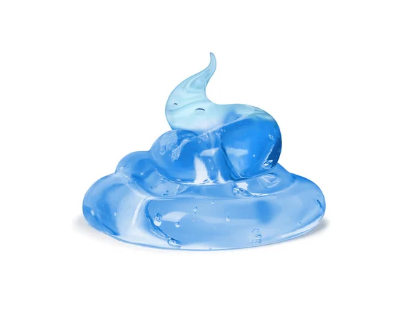 Сжатый прозрачный голубой гель с пузырями крупным планом — стоковое фото