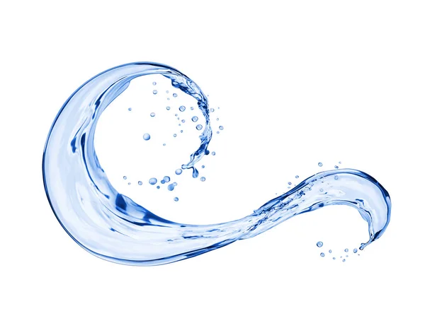 Wavy splash of water isolated on white background — Stock Photo, Image