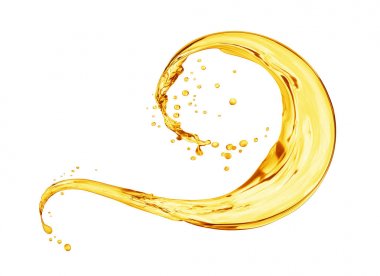 Beyaz arka plan üzerinde izole yağlı sıvı yakın çekim sıçrama 