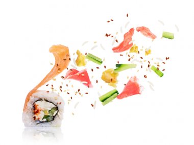 Malzemeler gelişeceğini suşi roll dışında uçar