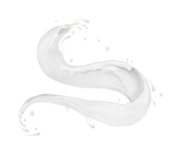 Milky splashes isolated on white background 