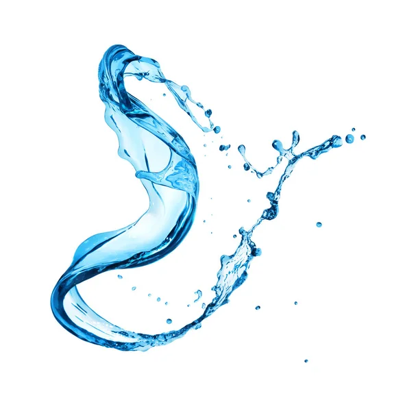 Fresh water splashes in twisted shape isolated on white background — Stock Photo, Image