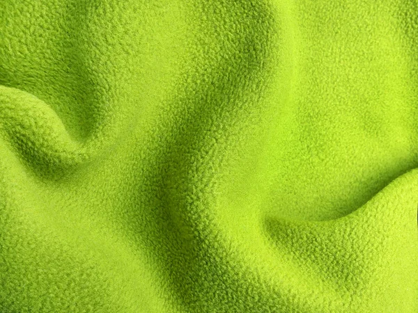 Θρυμματισμένο ζεστό πράσινο πολικό fleece ύφασμα closeup — Φωτογραφία Αρχείου