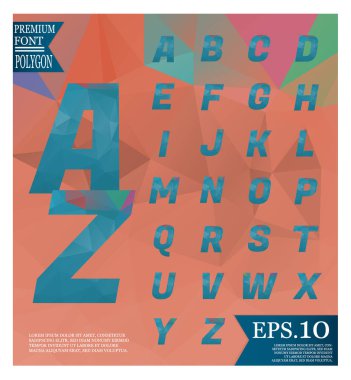 Yazı tipi düşük Poli arka planlar üzerinde tam geometrik sha renk desen
