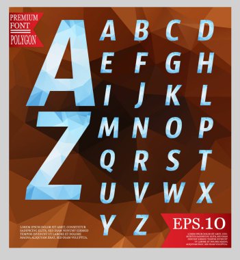 Yazı tipi düşük Poli tasarım ve soyut geometrik arka planlar tam col
