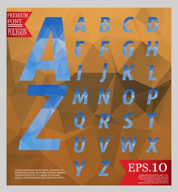 Yazı tipi düşük Poli tasarım ve soyut geometrik arka planlar tam col
