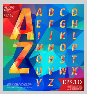 Yazı tipi düşük Poli Dizayn ve geometrik desen arka plan t