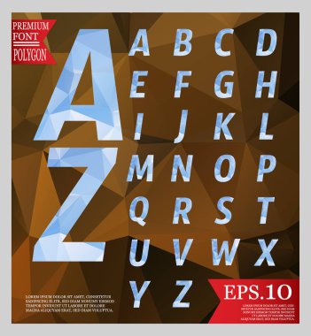 Yazı tipi düşük Poli ve arka plan tam renkli geometrik şekiller. Col