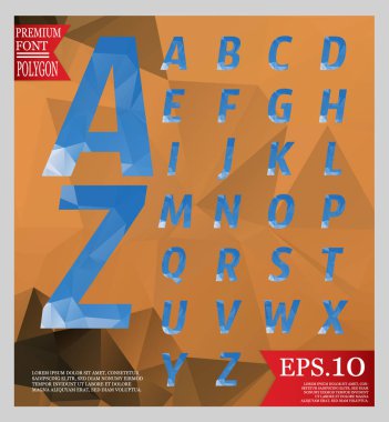 Yazı tipi düşük Poli ve arka plan tam renkli geometrik şekiller. Col