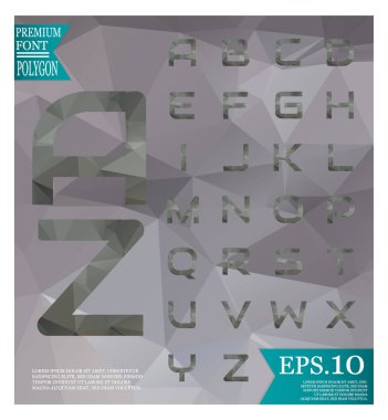 Yazı tipi düşük Poli Pastel alfabe vektör harfler izole vektör üzerinde