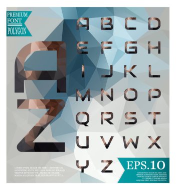 Yazı tipi düşük Poli Pastel alfabe vektör harfler izole vektör üzerinde