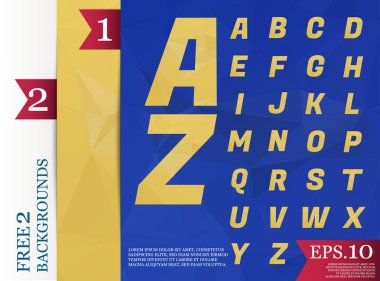 Crystal Font poligonal alfabe arka plan geometrik desen 