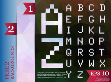 Yazı tipi poligonal arka plan geometrik desen üçgen