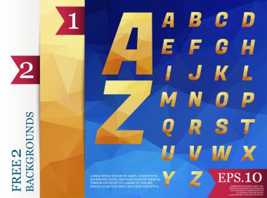 Kristal yazı tipi poligonal soyut geometrik arka planlar renk tam