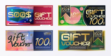 Hediye çeki broşür şablonu kartı şablonu ile Döviz Alım vecto