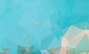 Mavi ışık çokgen mozaik renkli, vektör çizim, otobüs