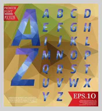Yazı tipi düşük Poli Dizayn ve geometrik desen arka plan t