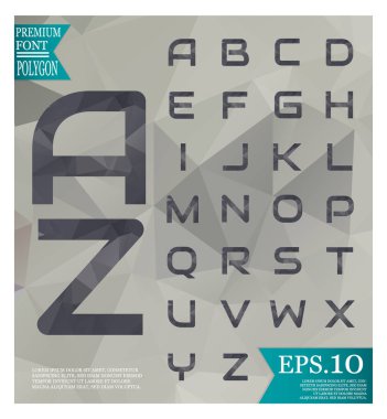 Yazı tipi polifonik geometrik üçgenler arka plan, poligonal soyut 