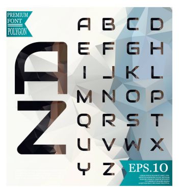 Yazı tipi düşük Poli Pastel alfabe vektör harfler izole vektör üzerinde