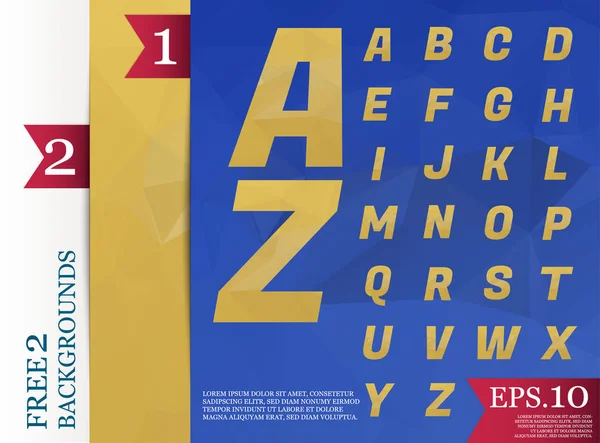 Crystal Font alphabet polygonal Arrière-plans géométriques couleur — Image vectorielle