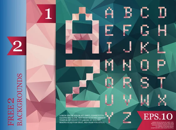 Geometrik yazı tipi arka rengi kristal yazı tipi polifonik tam