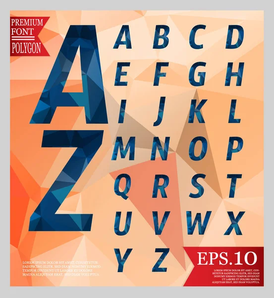 Yazı tipi düşük Poli ve arka plan tam renkli geometrik şekiller. Col