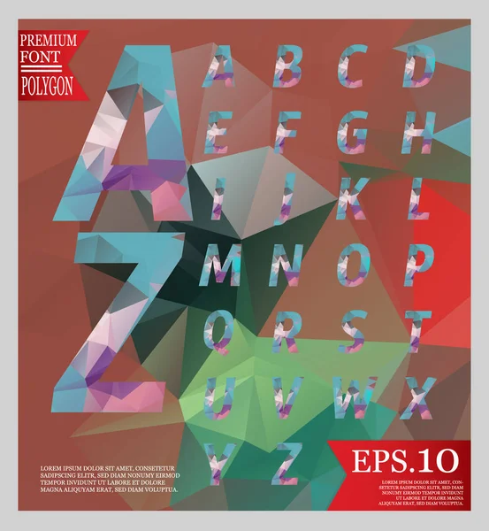 Yazı tipi düşük Poli tasarım stili alfabe çok renkli ve backgrou ayarla