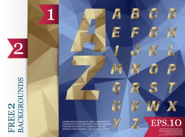 Kristal yazı tipi poligonal soyut geometrik arka planlar renk tam