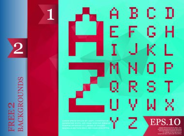 Geometrik yazı tipi arka rengi kristal yazı tipi polifonik tam