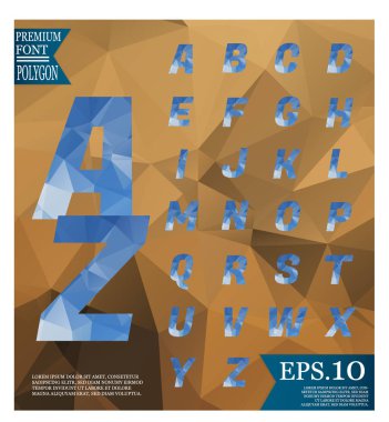 Yazı tipi tasarım lowpoly arka plan şablonları veya hafif b