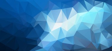 Mavi ışık çokgen mozaik renkli, vektör çizim, otobüs