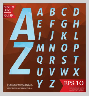 Yazı tipi düşük Poli tasarım ve soyut geometrik arka planlar tam col