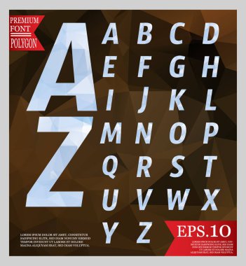 Yazı tipi düşük Poli ve arka plan tam renkli geometrik şekiller. Col