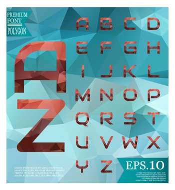 Yazı tipi düşük Poli Pastel alfabe vektör harfler izole vektör üzerinde