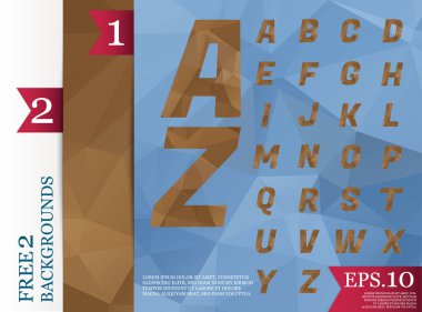 Kristal poligonal yazı tipi çizim ile. Arka plan dekoratif 