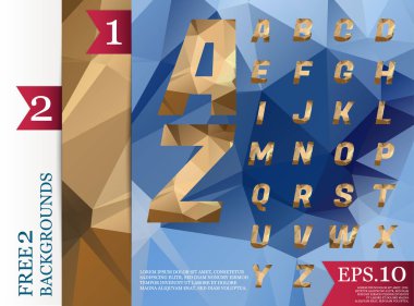 Kristal yazı tipi poligonal soyut geometrik arka planlar renk tam