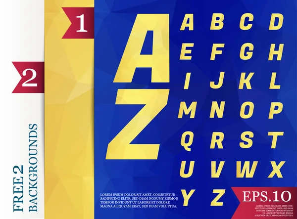 Crystal Font alphabet polygonal Arrière-plans géométriques couleur — Image vectorielle