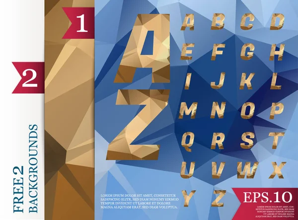 Kristal yazı tipi poligonal soyut geometrik arka planlar renk tam