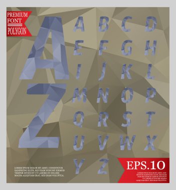 Yazı tipi düşük Poli tasarım stili alfabe çok renkli ve backgrou ayarla
