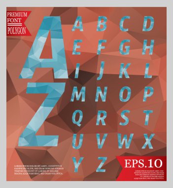 Yazı tipi düşük Poli tasarım ve soyut geometrik arka planlar tam col