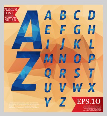 Yazı tipi düşük Poli Dizayn ve geometrik desen arka plan t