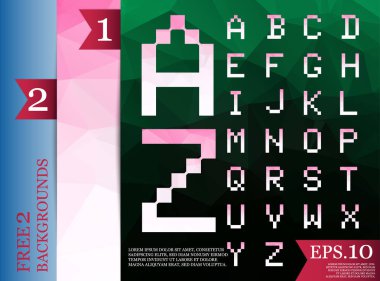 Geometrik yazı tipi arka rengi kristal yazı tipi polifonik tam