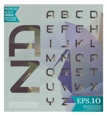 Yazı tipi polifonik geometrik üçgenler arka plan, poligonal soyut 