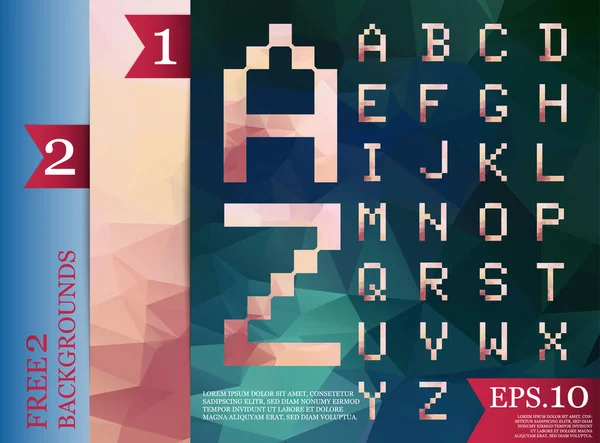 Yazı tipi poligonal arka plan geometrik desen üçgen