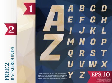 Kristal poligonal yazı tipi çizim ile. Arka plan dekoratif 