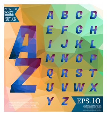 Yazı tipi düşük Poli arka planlar üzerinde tam geometrik sha renk desen